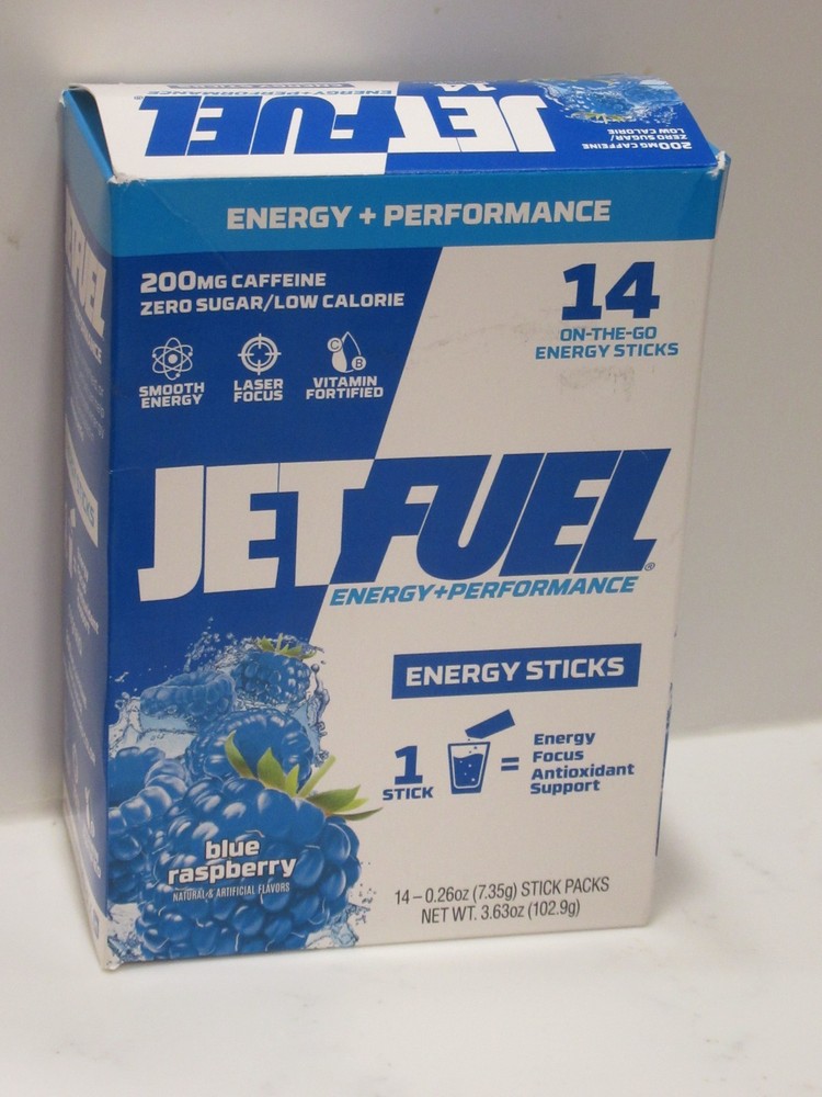 JetFuel On-The-Go Energy Performance Sticks (14) Blue Raspberry Zero Sugar