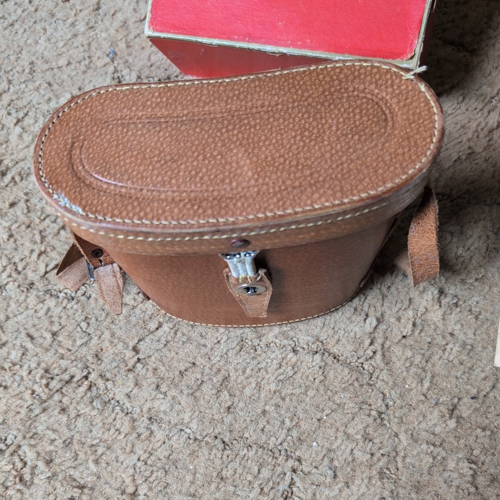 Japan Antique Vintage SKYLINE 7x35 Binoculars Leather Case Original Box extras