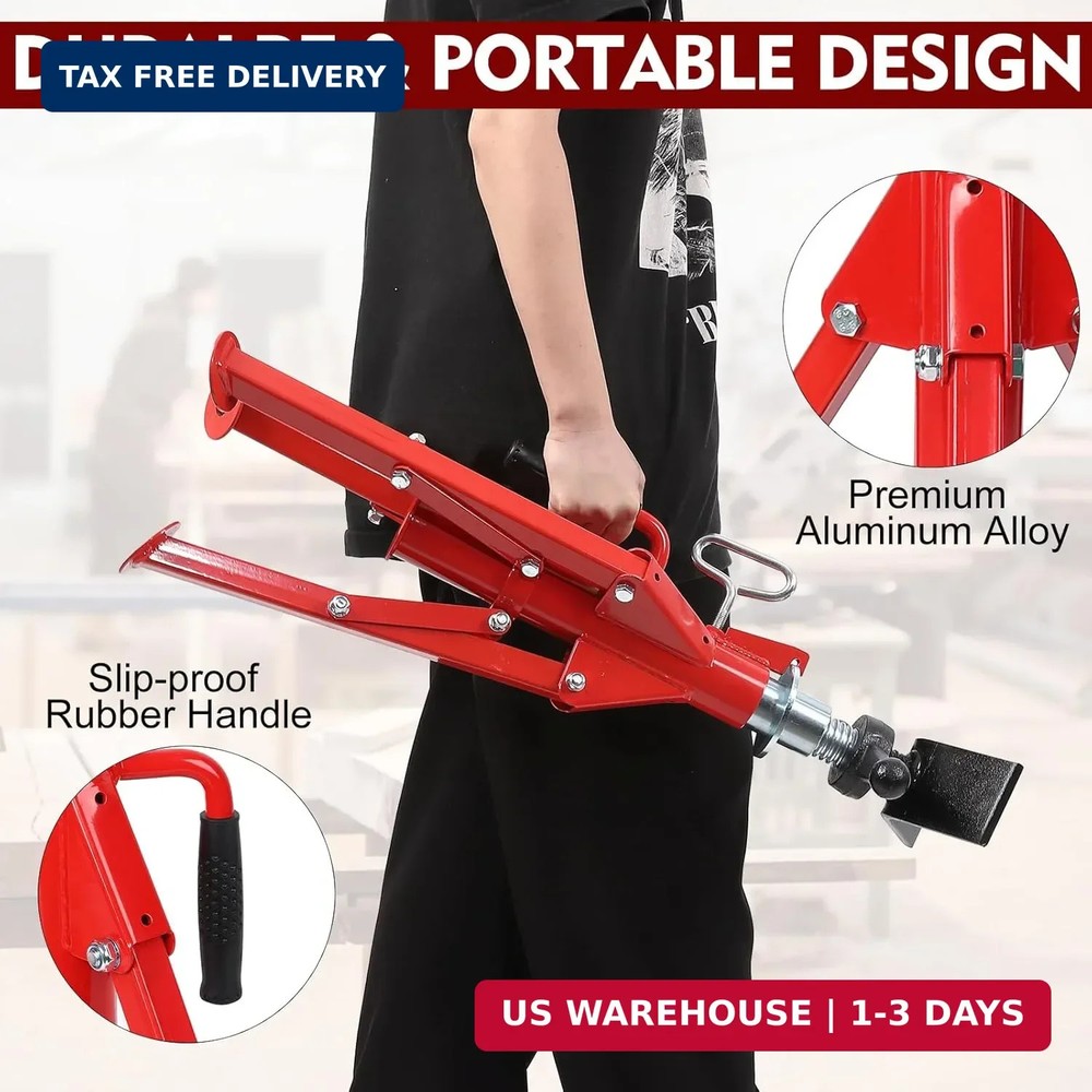 28-52 Inch V Head Pipe Jack Stand, Adjustable Height, 2500 Lb Load Capacity, Hea
