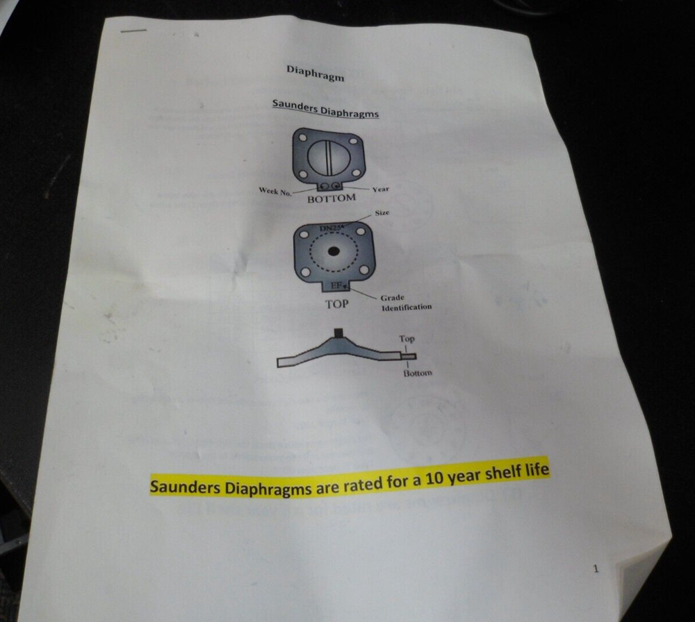 Saunders DA065E3 2.5” Genuine Replacement Diaphragm