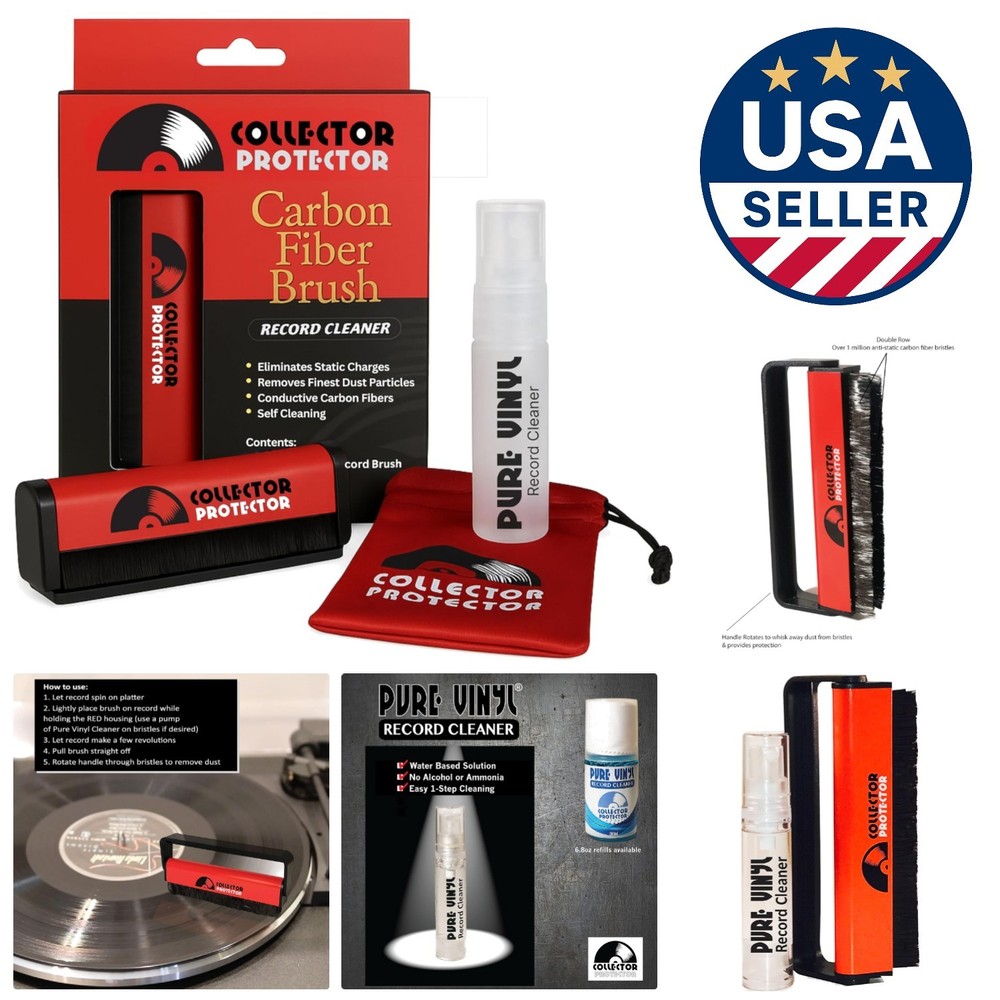 Ultimate Vinyl Cleaning Solution - Anti-Static Brush & Protective Pouch Included