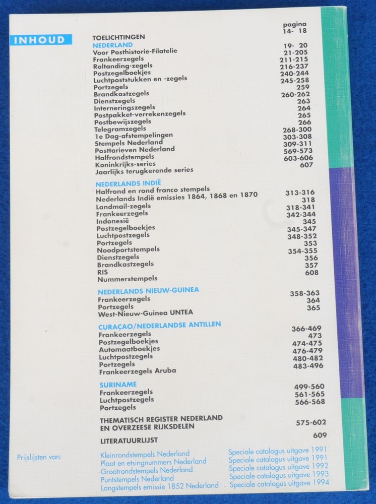 Netherlands Stamp Catalogue - 1995 edition - Colour 600 pages in Dutch Language