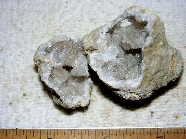 Geode pair opened with crystal centers 2 inch G41
