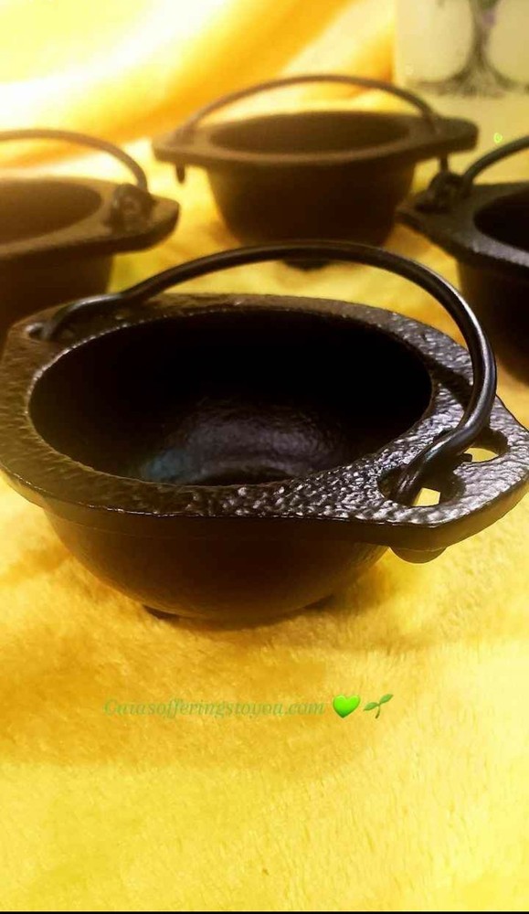 Cast Iron Cauldron (+Free White Sage Stick)