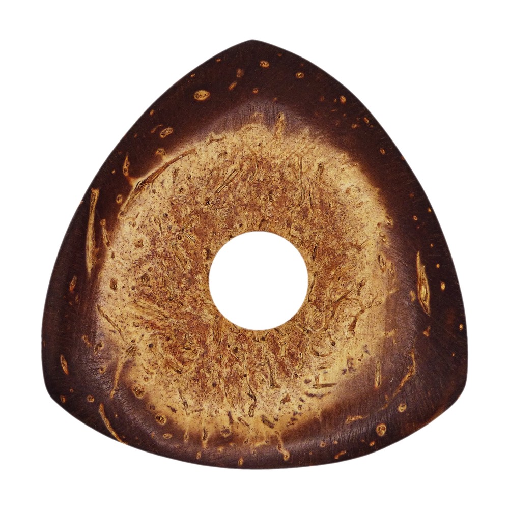 Coconut Palm Shell Guitar Pick - 4.0mm 346 W Grip Hole Handmade Exotic Plectrum