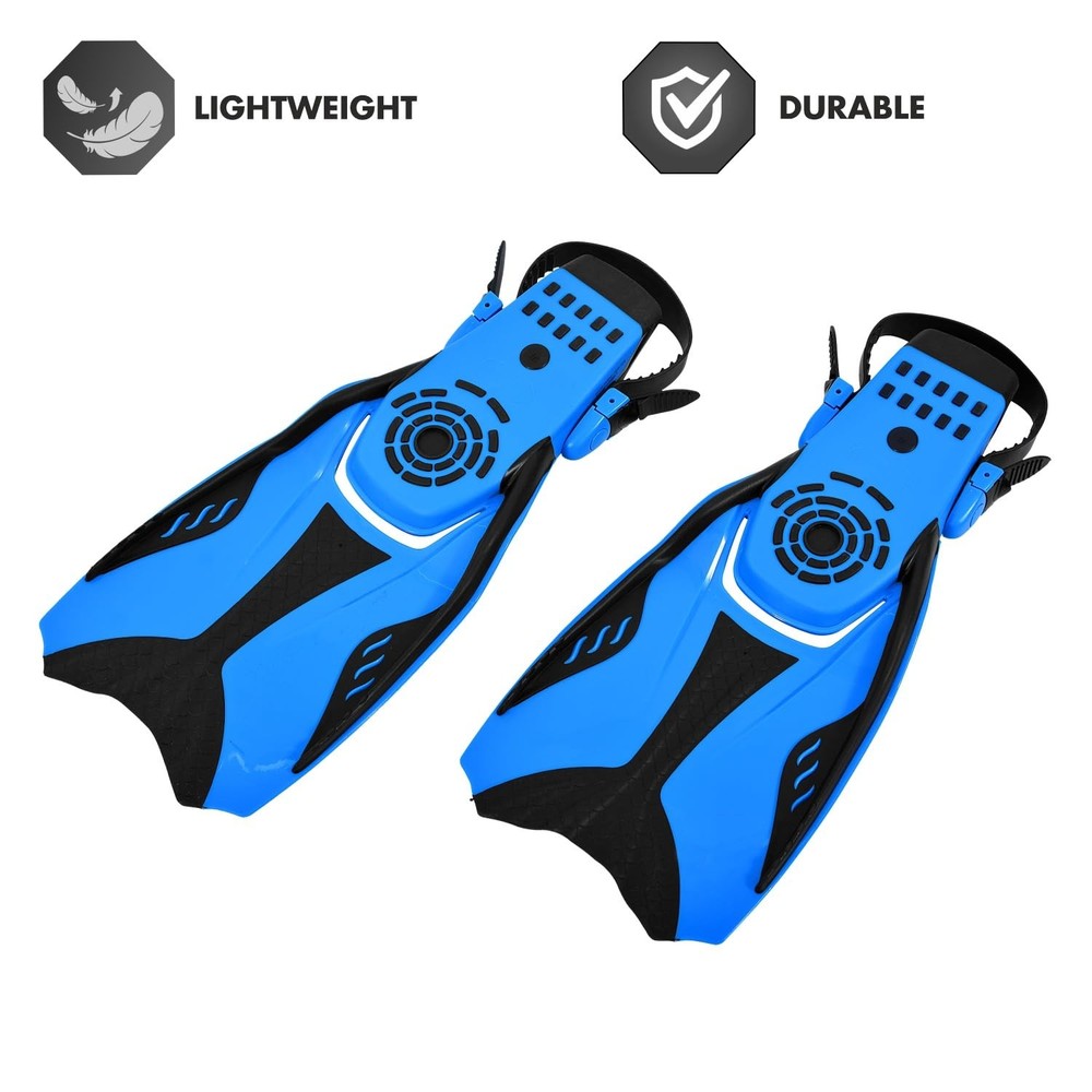 Snorkeling Fin (2), Blue, Large