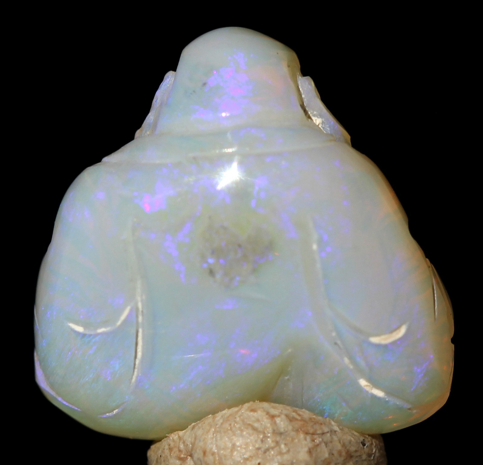 OPAL Carving BUDDHA Hand Carved Polished Gemstone Sculpture AUSTRALIA BOULDER