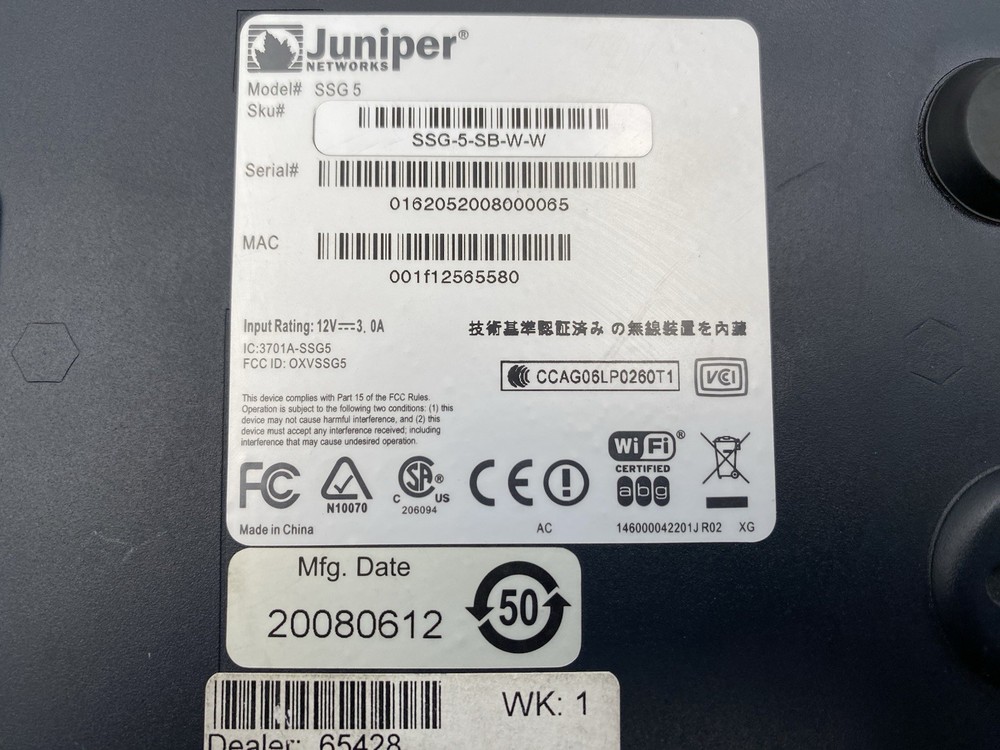 Juniper SSG-5 Firewall Security Gateway Router