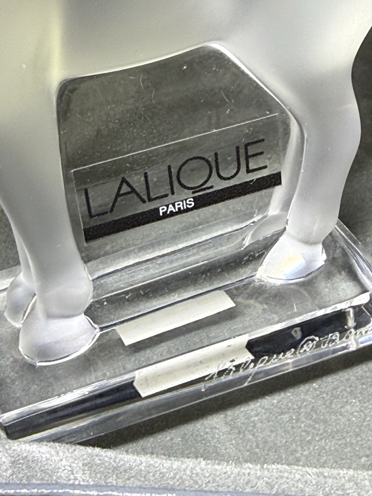 Signed Rene Lalique France Crystal Cheval Tang Presse Horse Paperweight 11816 NR