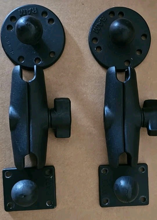 Lot Of 10  3" Ram Mounts Size 1" Double Socket Ball ~ W Square And Circle Ends!!