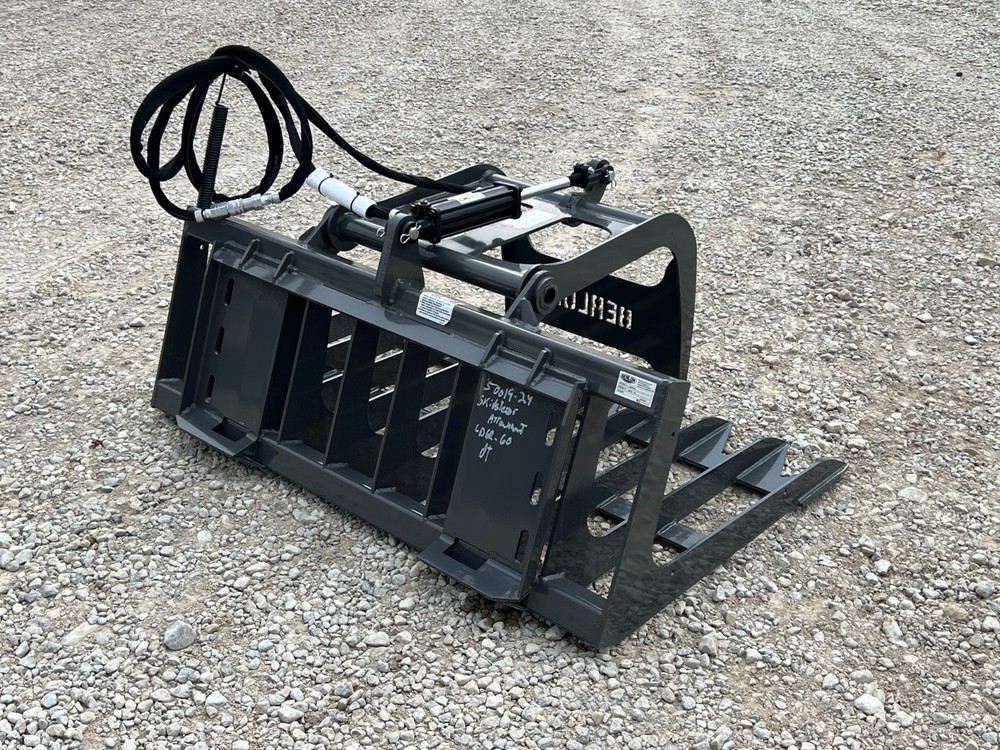 Berlon 60" Compact Tractor Root Brush Grapple Attachment Fits Skid Steer Loader