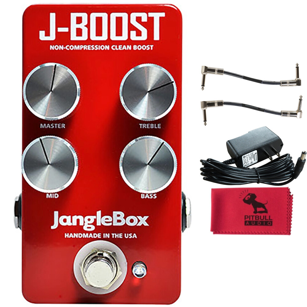 JangleBox J-Boost Non-Compression Clean Boost Pedal w/ Power, Cables & Cloth