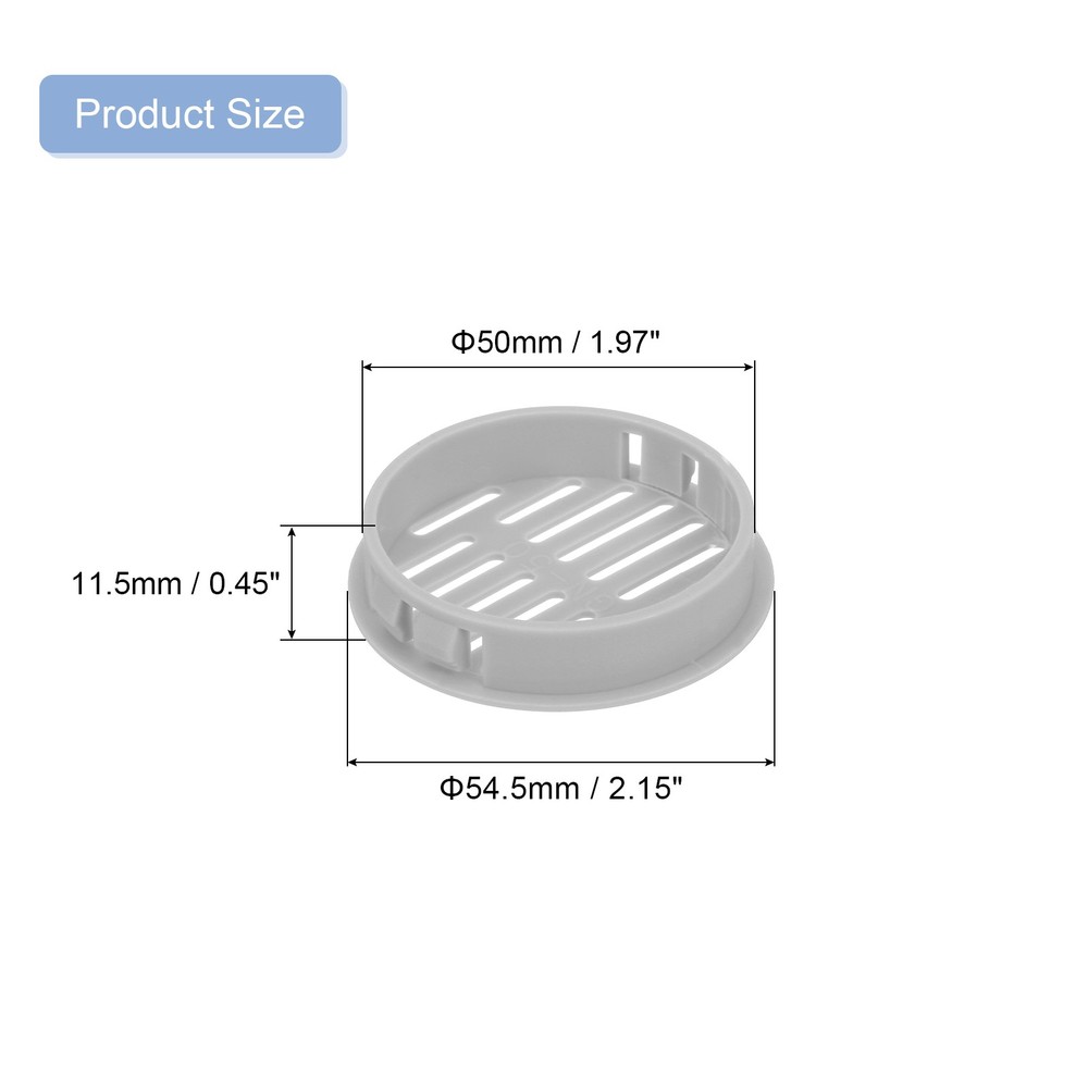 50mm/1.97" Circular Ceiling Ventilation Nozzle Cover Light Grey