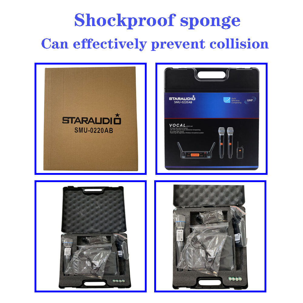 Headset Lavalier Bodypack Microphone Dual Channel Wireless UHF Microphone System