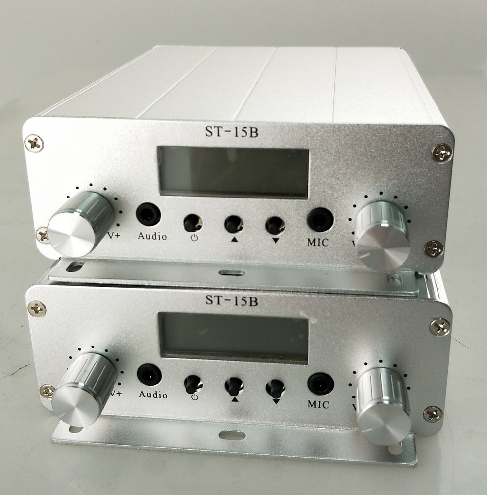 2Unit  stereo transmitter RF FM Radio broadcasting station 15W Wireless sound