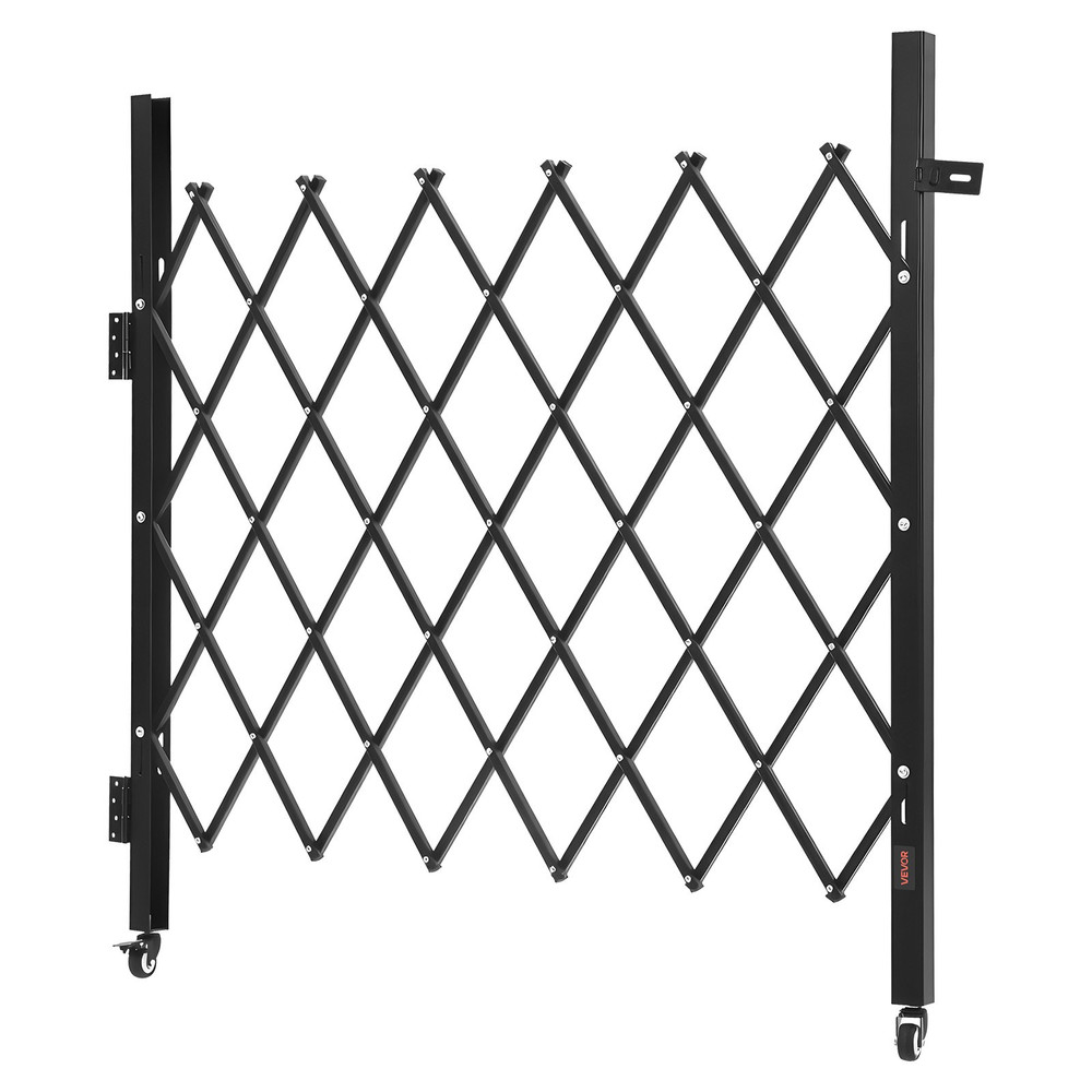 VEVOR Single Folding Security Gate Lockable, 43"W x 52"H w/ Wheels