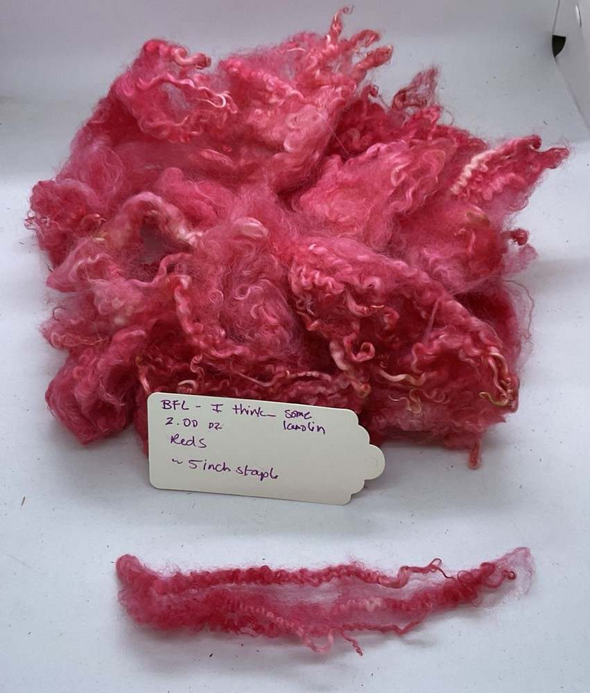 Hand Dyed Wool Locks Light Reds Spinning Bfl?
