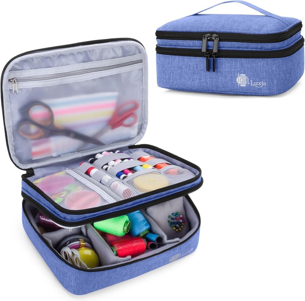 Compact Sewing Tool Organizer Bag with Removable Dividers for Easy Access