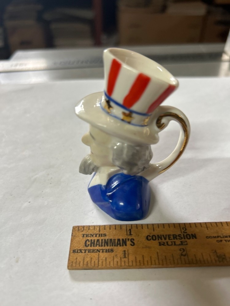 Vintage Uncle Same Head Vase Pitcher Weisley China