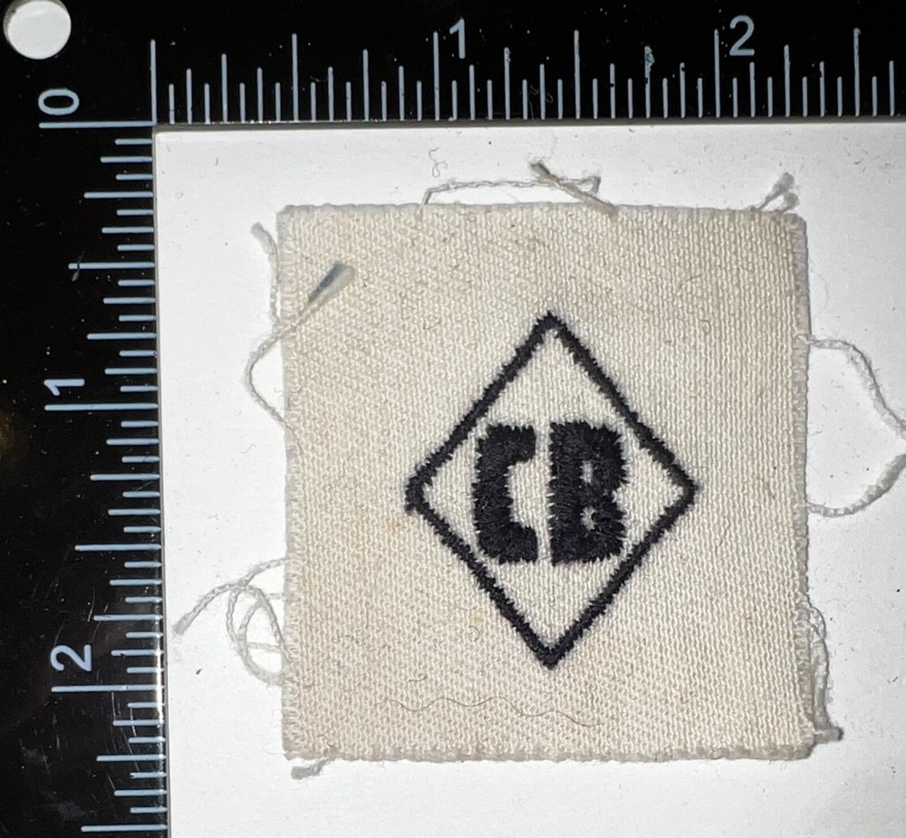 WWII USN US Navy CB Seabee Construction Bn Distinguishing Striker WHITE Patch