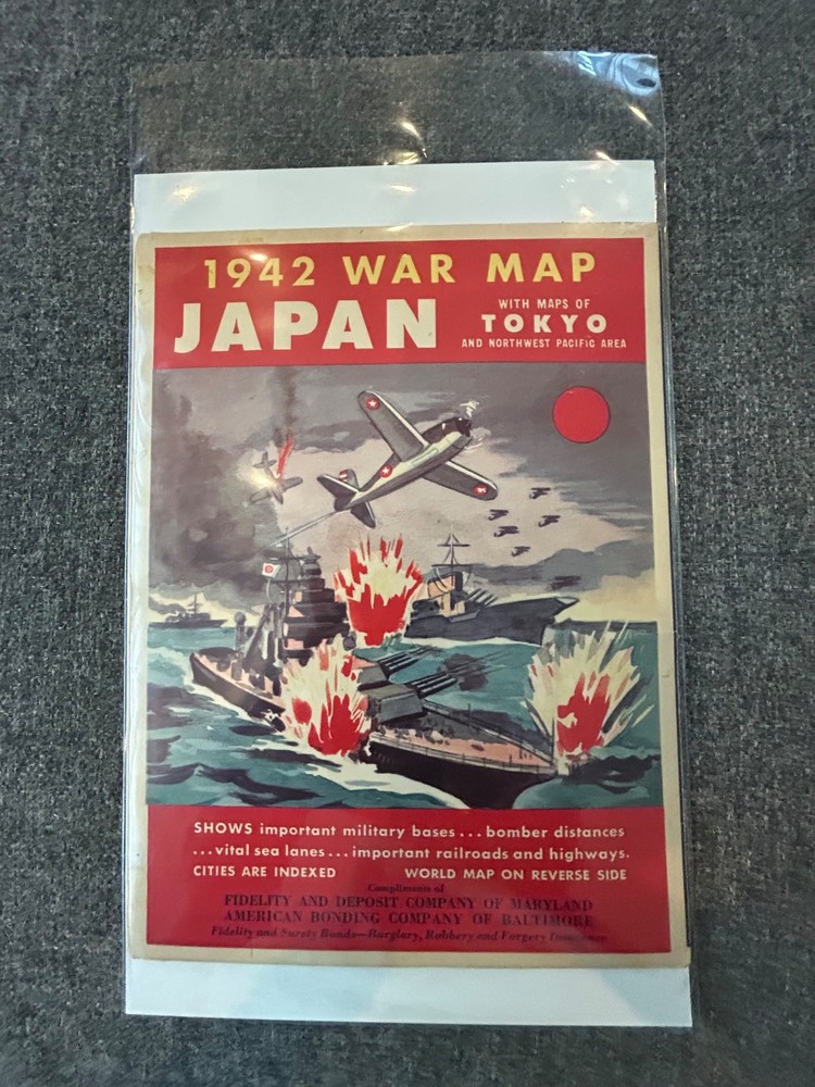 Vintage 1942 Japan War Map