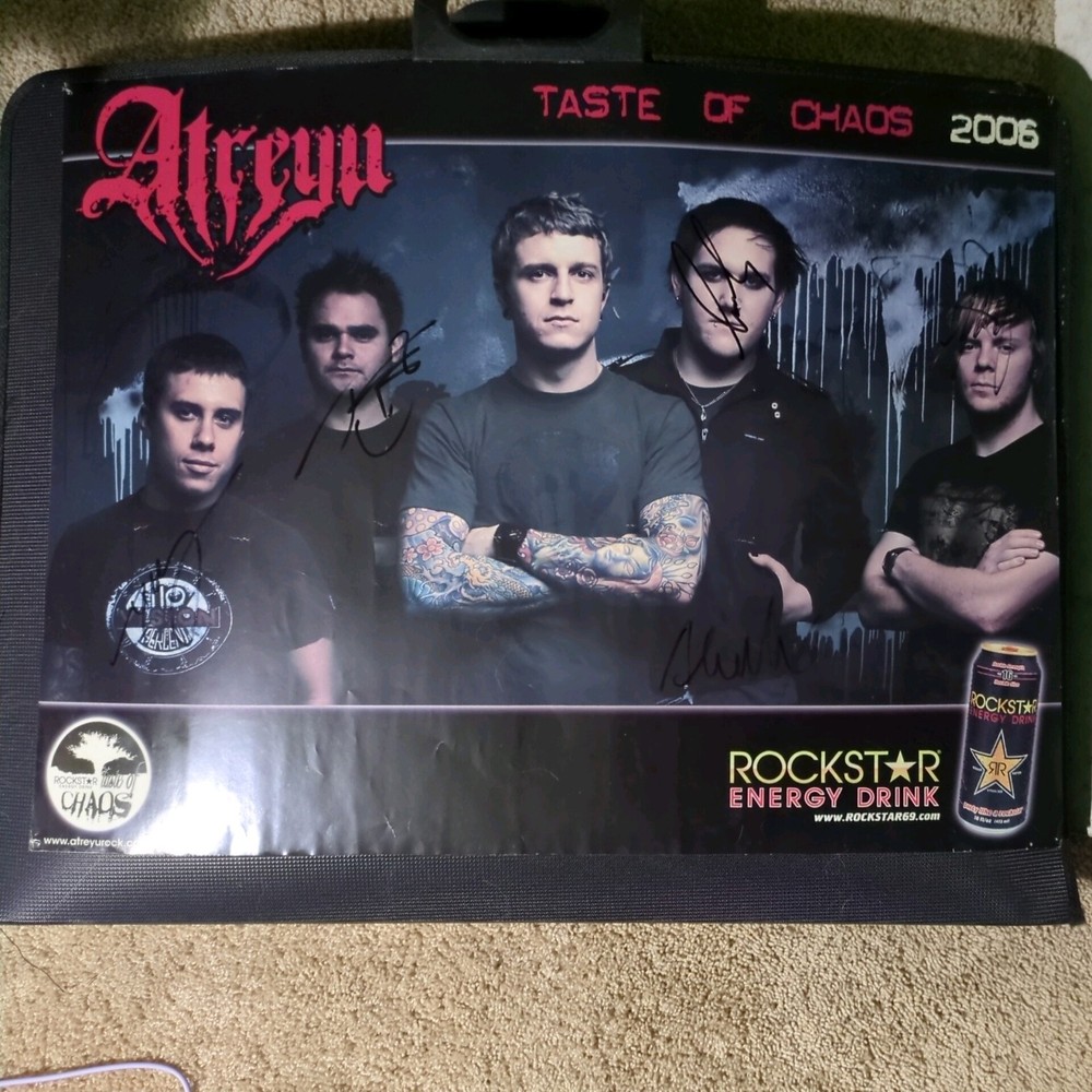 Vintage Atreyu Signed Poster from Taste Of Chaos Tour 2006
