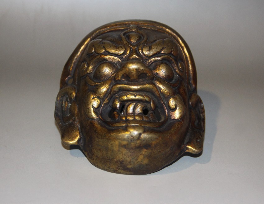 Real Nice Tibet Tibetan Vintage Old Buddhist Alloy Copper Mahakala Offering Mask
