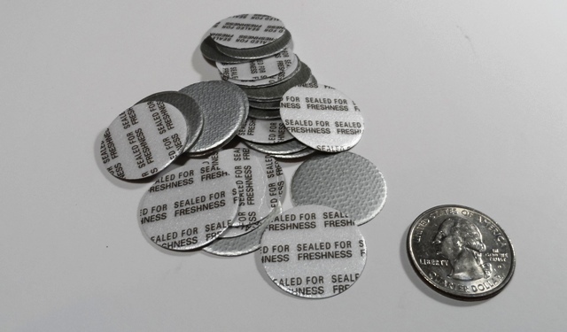 Tamper Foil Seals Cap Liners 24mm PRESS & SEAL for Bottles-Brand New 25 Pack