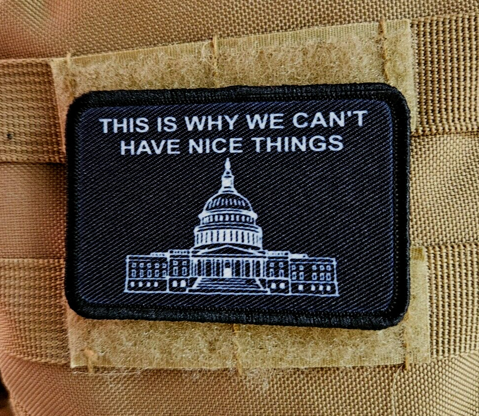 This is why we can't have nice things government 2"x3" hook & loop backing patch