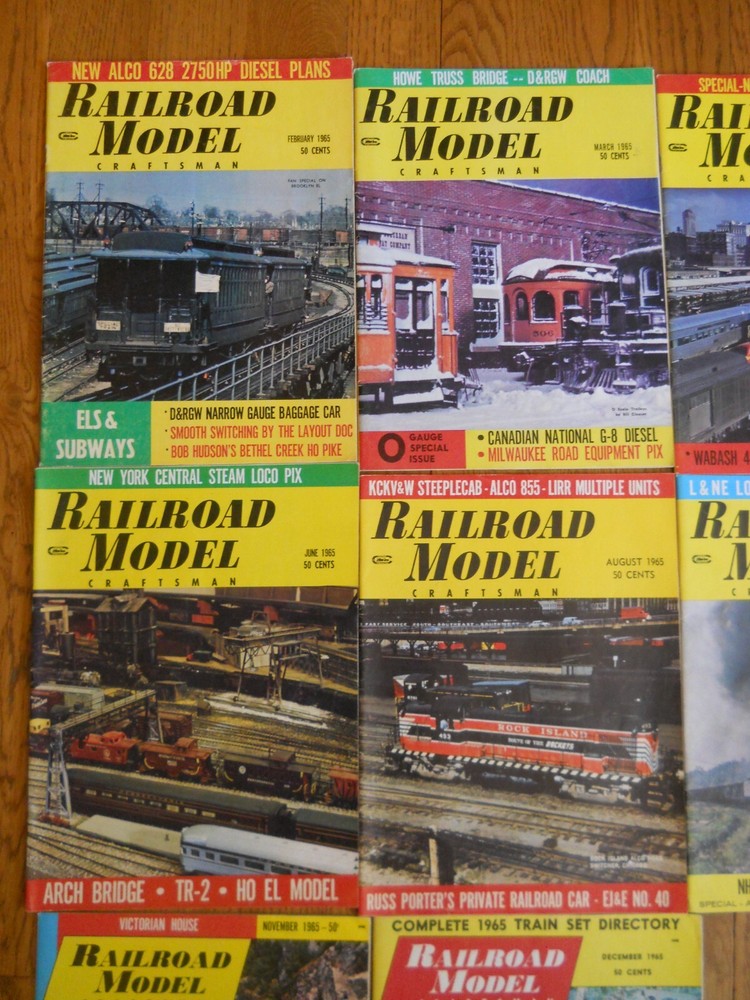 RAILROAD MODEL CRAFTSMAN 1965, 10 EDITIONS