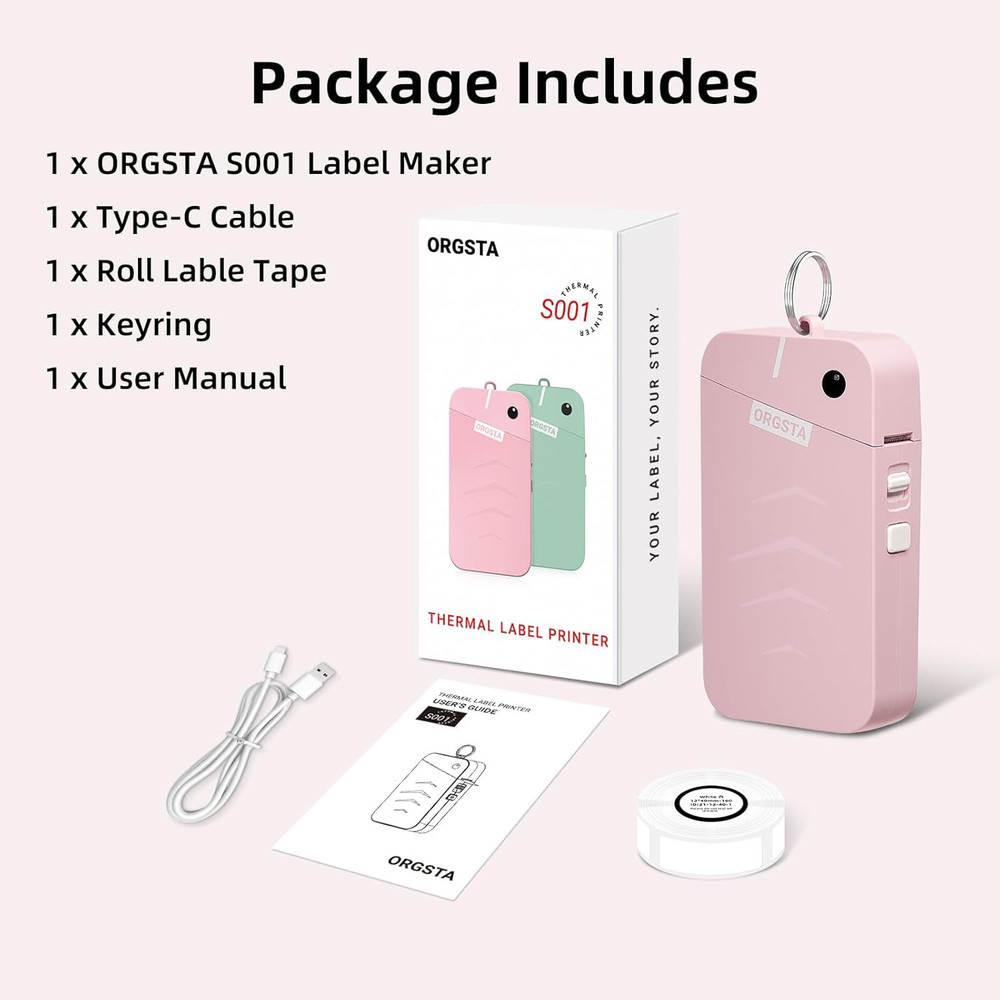 Label Maker, S001 Portable Bluetooth Label Maker Machine with Tape, Thermal Labe