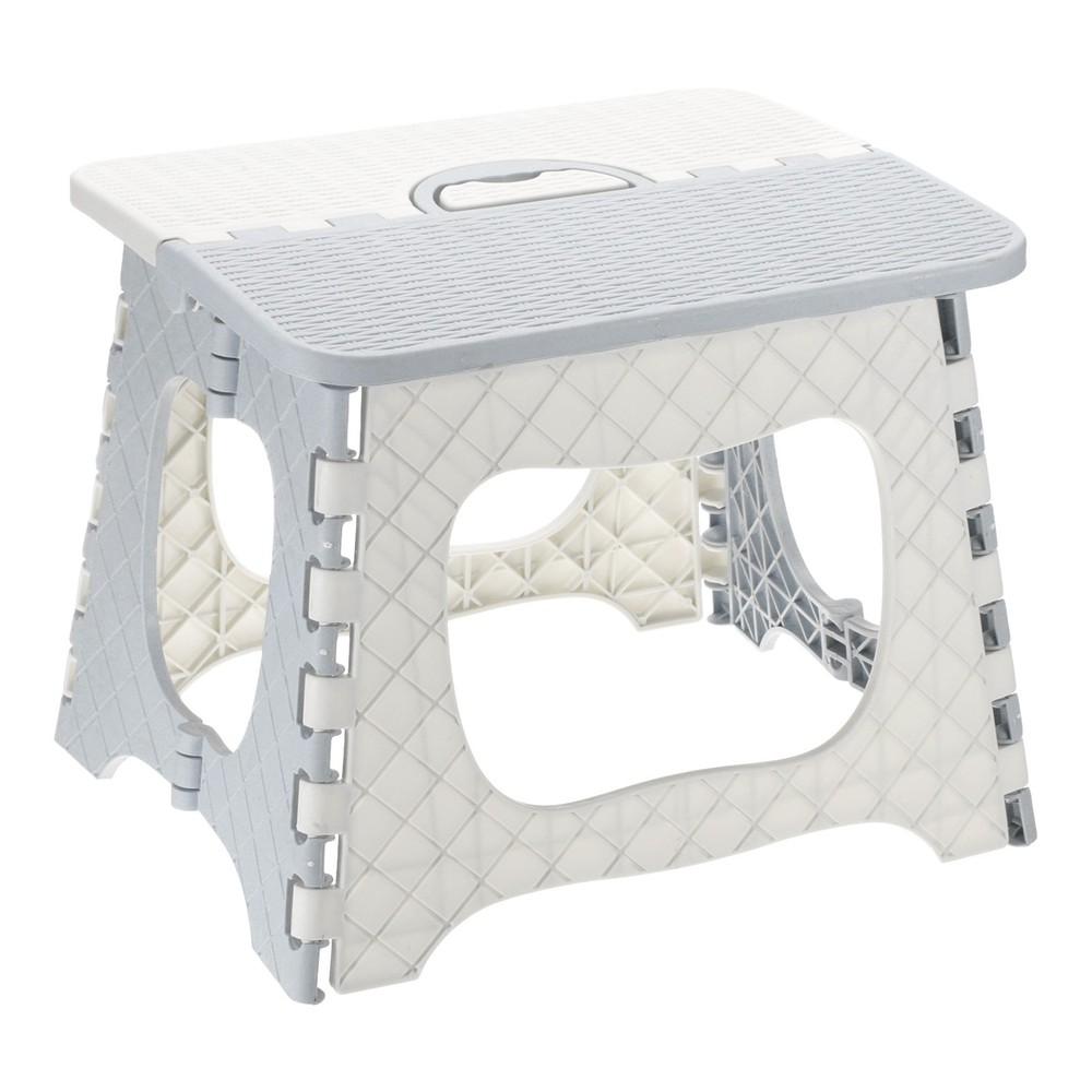 9" Folding Step Stool for Adults 275 lbs Capacity Grey