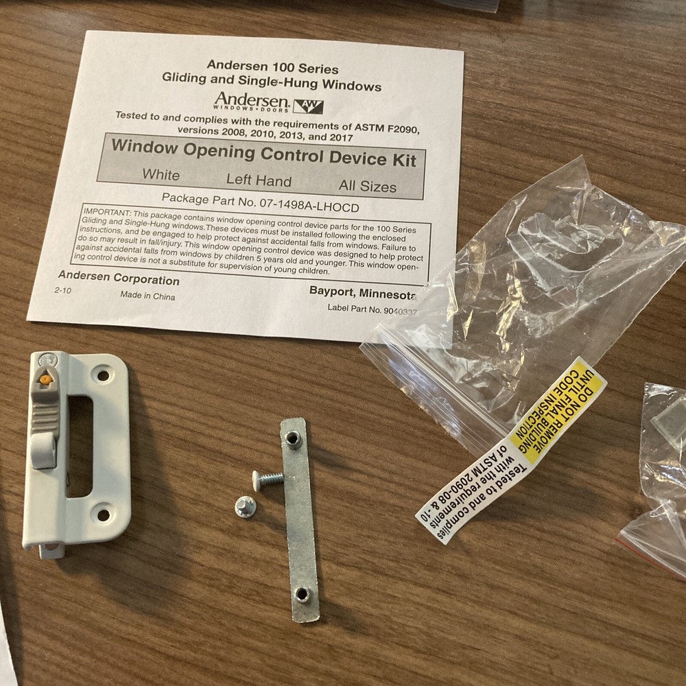 Andersen 100 Child Window Opening Control Device  9130514 -single & hung gliding