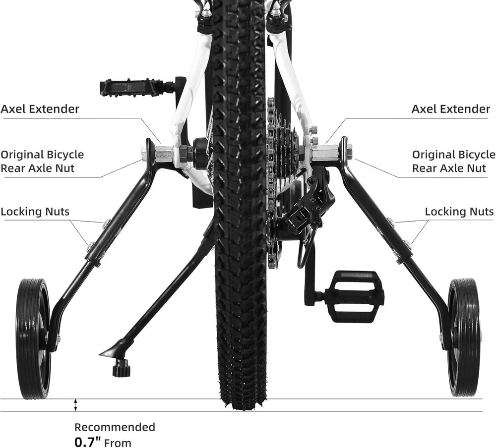 Durable Multi-Speed Training Wheels for 16"-24" Bikes - Perfect for Young Riders