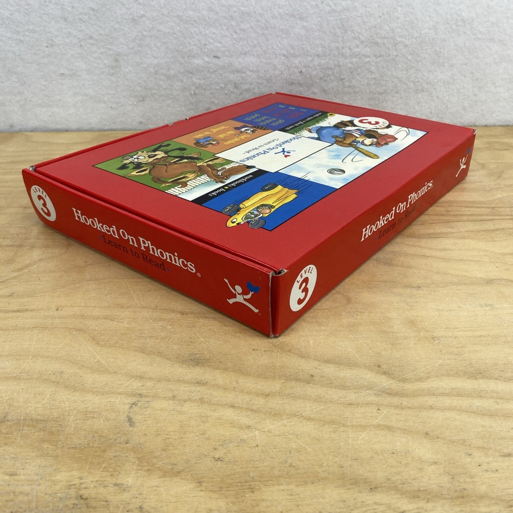 Hooked On Phonics Learn To Read Level 3 Audio Tapes Flash Cards Red Workbook