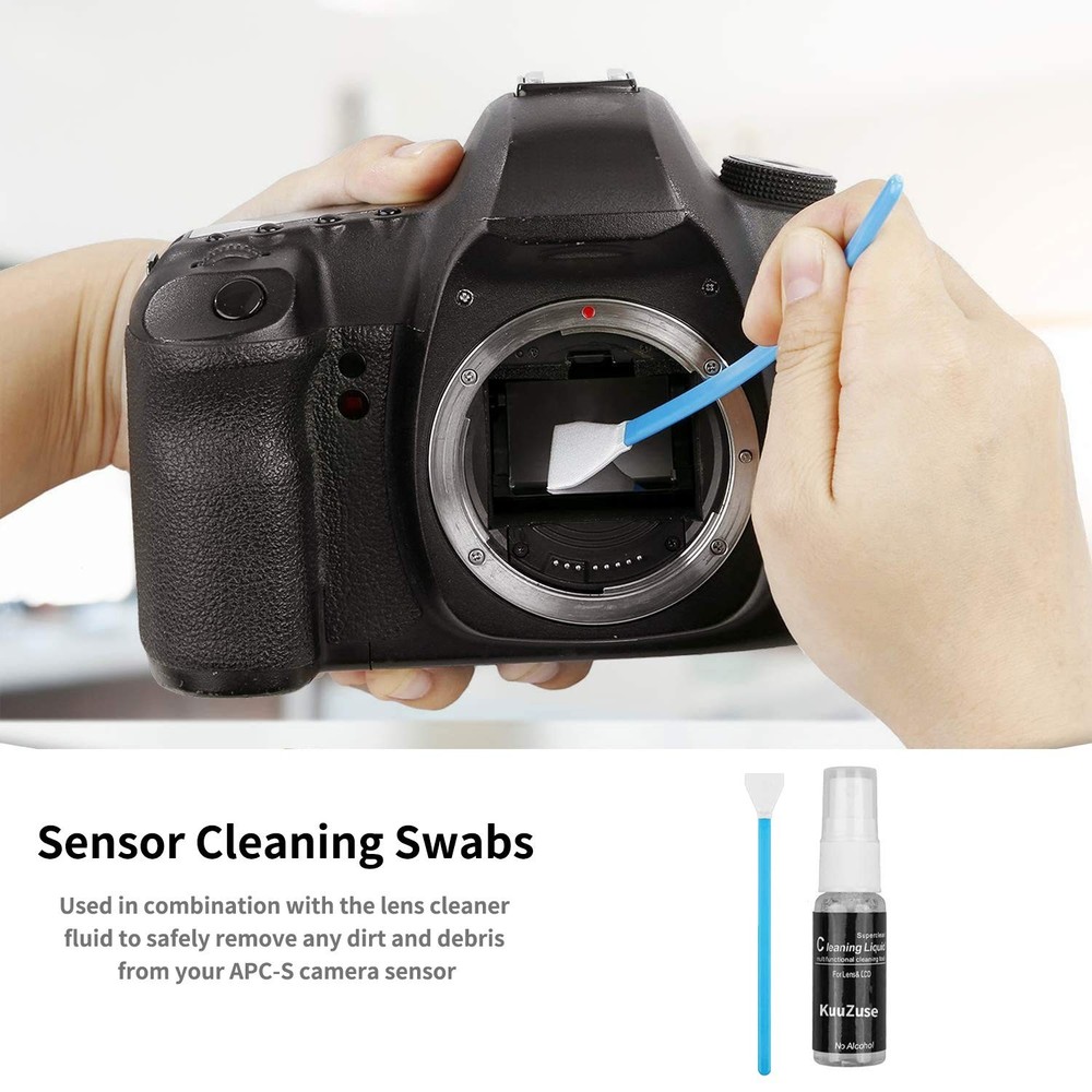 Professional DSLR Camera Cleaning Kit with APS-C Cleaning Swabs, Microfiber C...