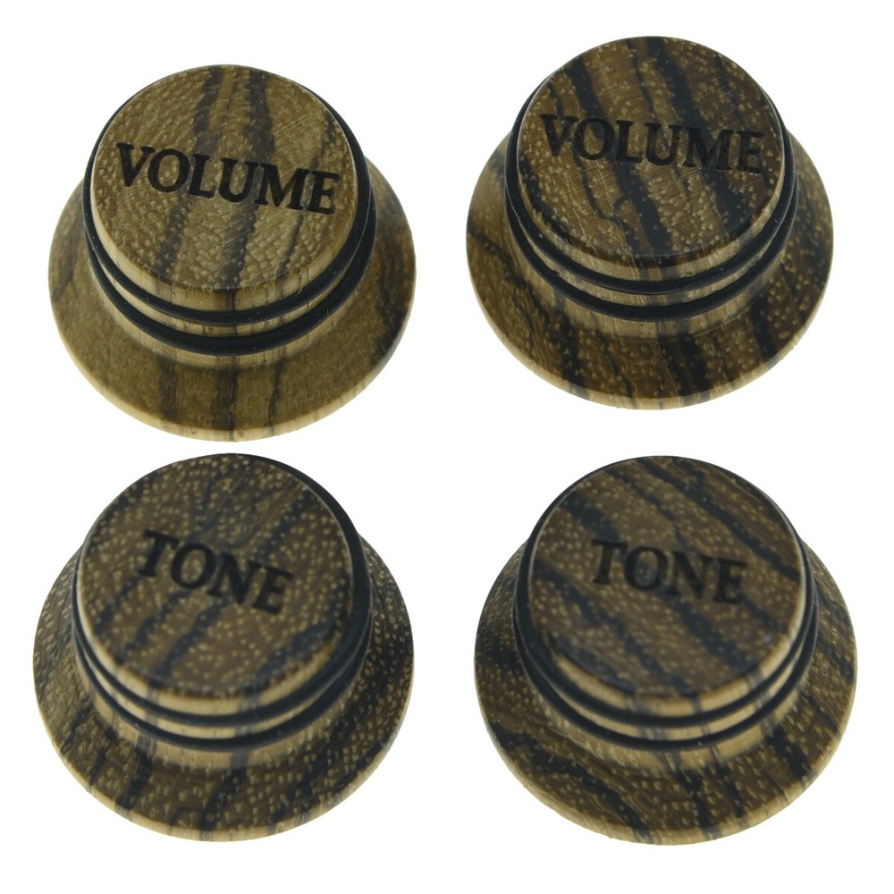 Zebra Wood Knobs LP Style Volume Tone Top Hat Knobs fits 5.8mm Shaft Pots 2V2T