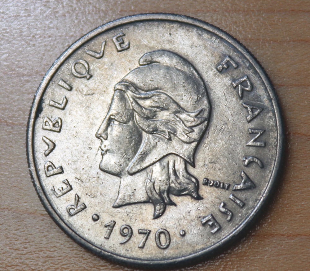 1970 French Polynesia 20 Francs