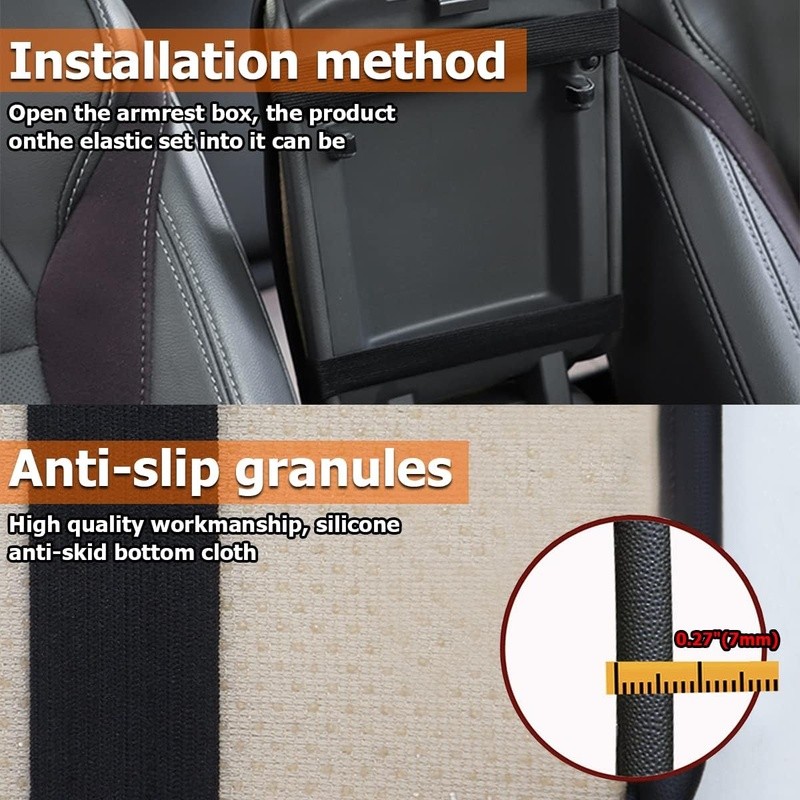 Durable PU Leather Car Armrest Pad Console Protector Easy Installation New