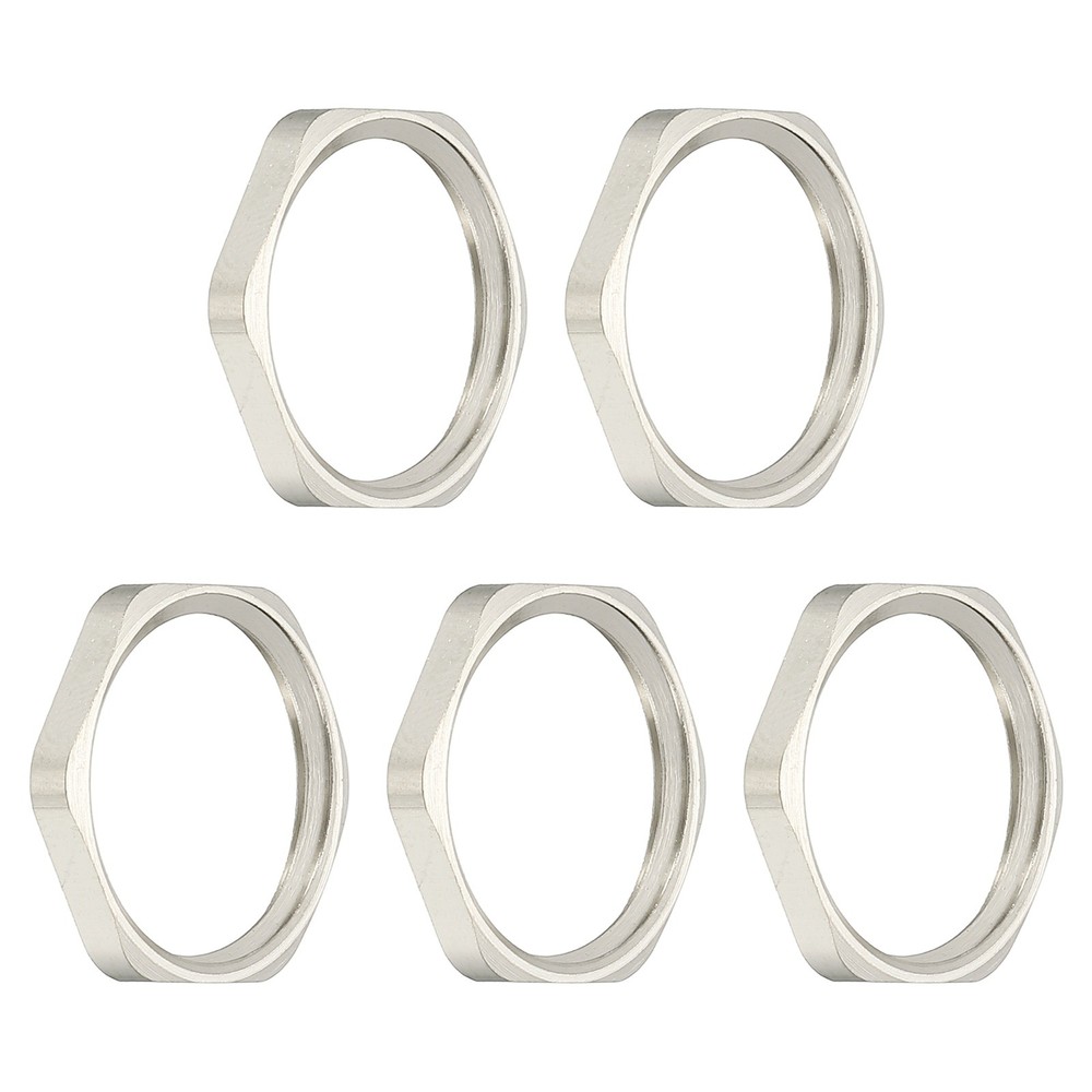 5Pcs NPT Cast Pipe Fitting Hex Locknut Nickel Plated Copper NPT1/2