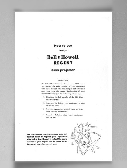 Bell & Howell Regent 8mm Projector Instruction Manual Reprint
