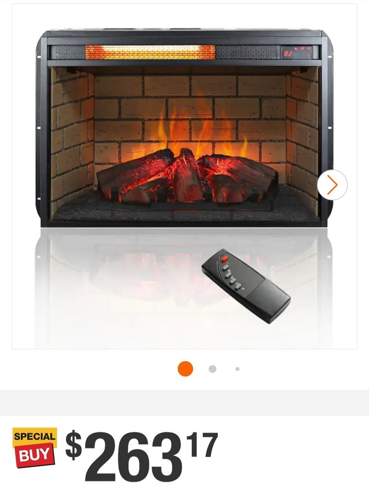Edendirect 26" Ventless Electric Fireplace Insert with Remote Control