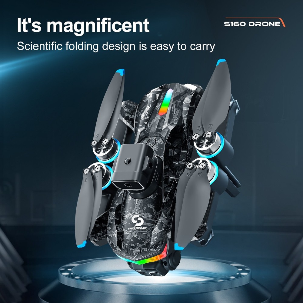 S160 8K Drone with Screen, HD Photography, Obstacle Avoidance, Foldable Model