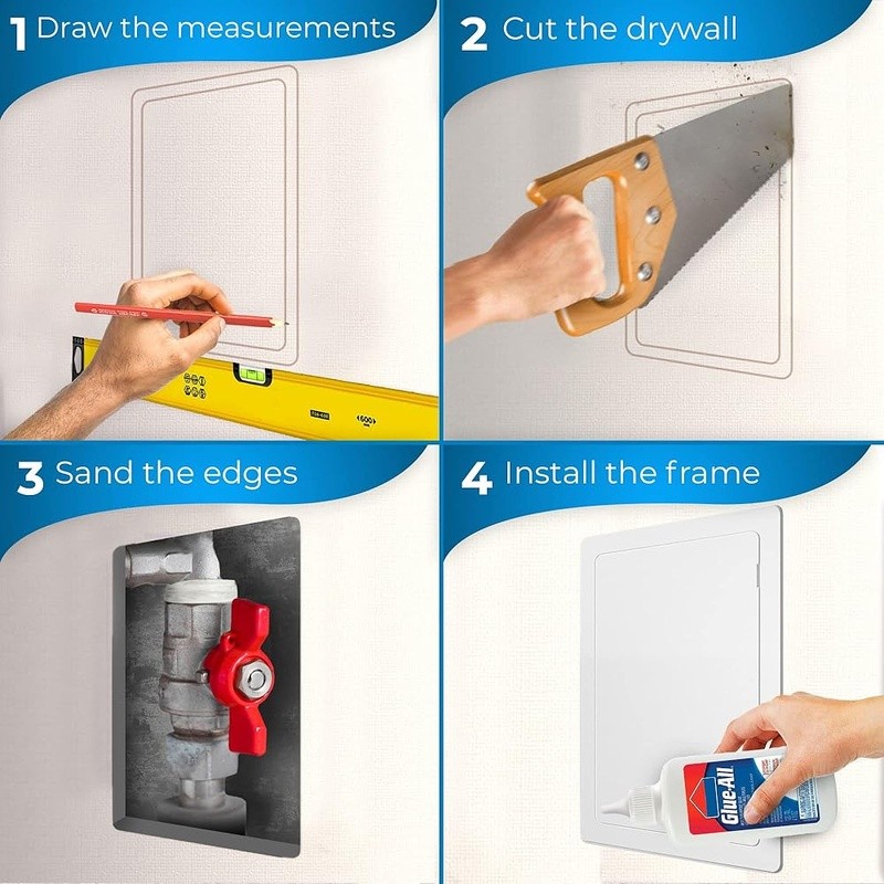 Drywall Access Panel 14x29 Plumbing Door Plastic Easy Installation Flush Mount