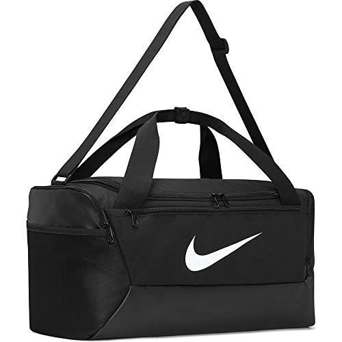 Nike Brasilia Small Training Duffel Bag (Black/White, 41L 20"L x 11"W x 11"H )