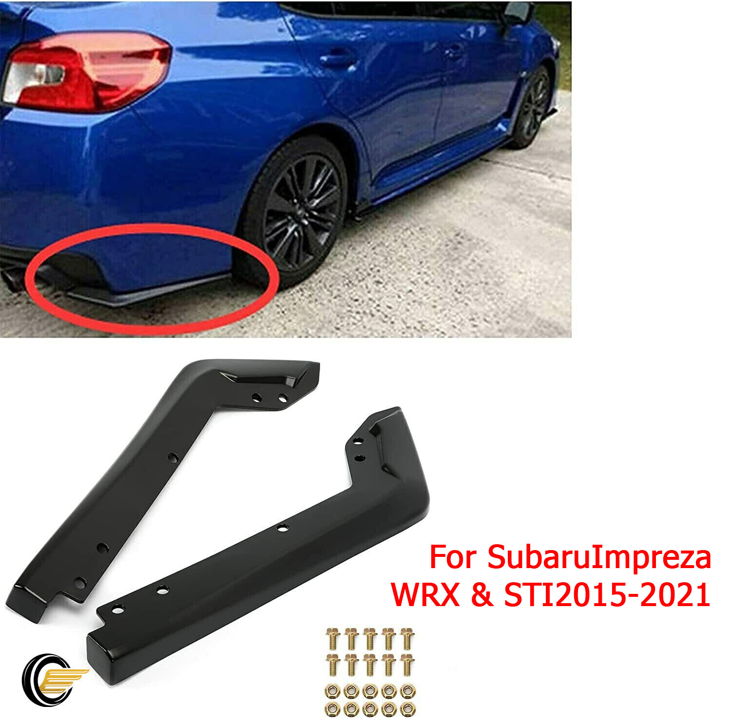 Rear Spat Bumper Valance Lip Spoiler Polyurethane For 2015-2021 Subaru WRX STI