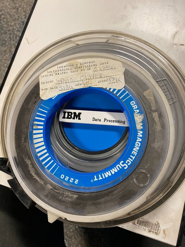 IBM Data Processing Magnetic Tape Reel STATISTICAL DATA CLAIMS MASTER TAPE