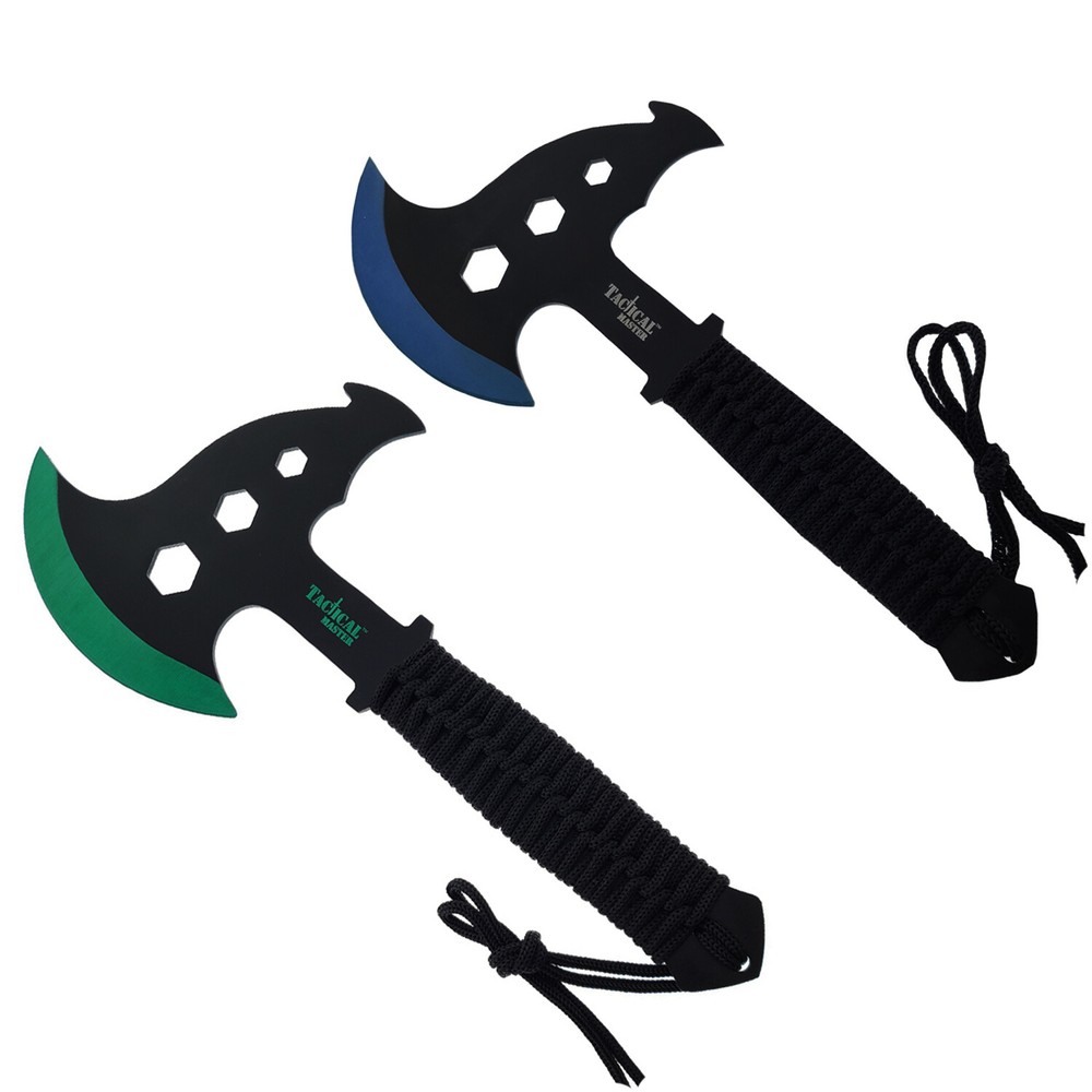 10" Tactical Master Survival Paracord Tomahawk Throwing Axe with Sheath
