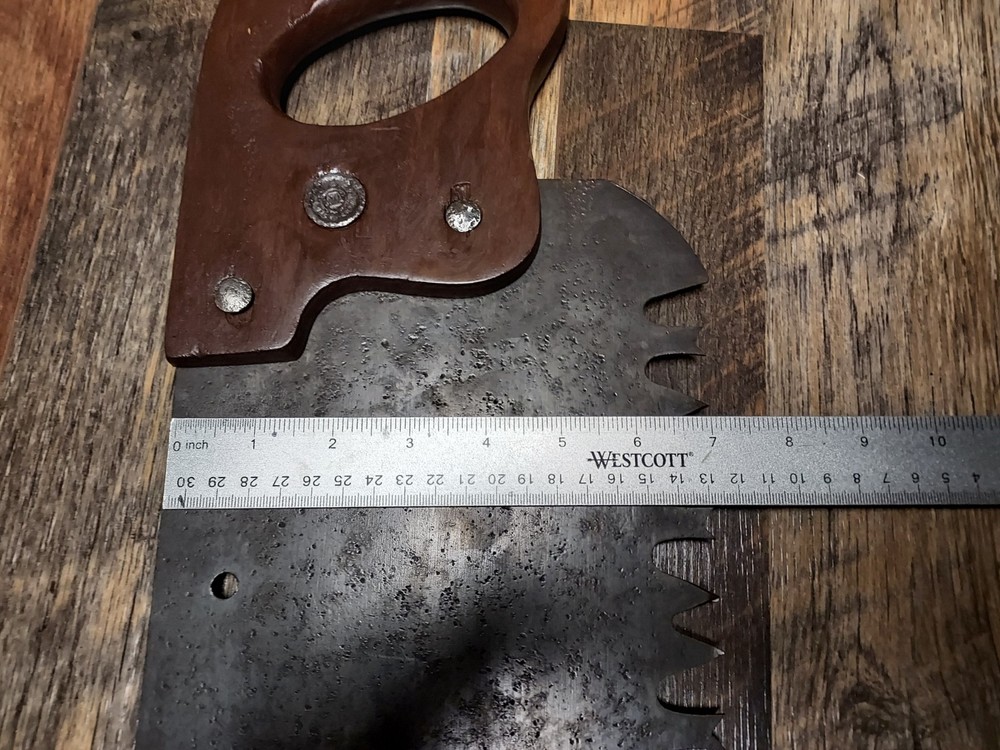 WARRANTED SUPERIOR 48 " LOGGING SAW WITH HOLES FOR ADDITIONAL HANDLE SHARP USED