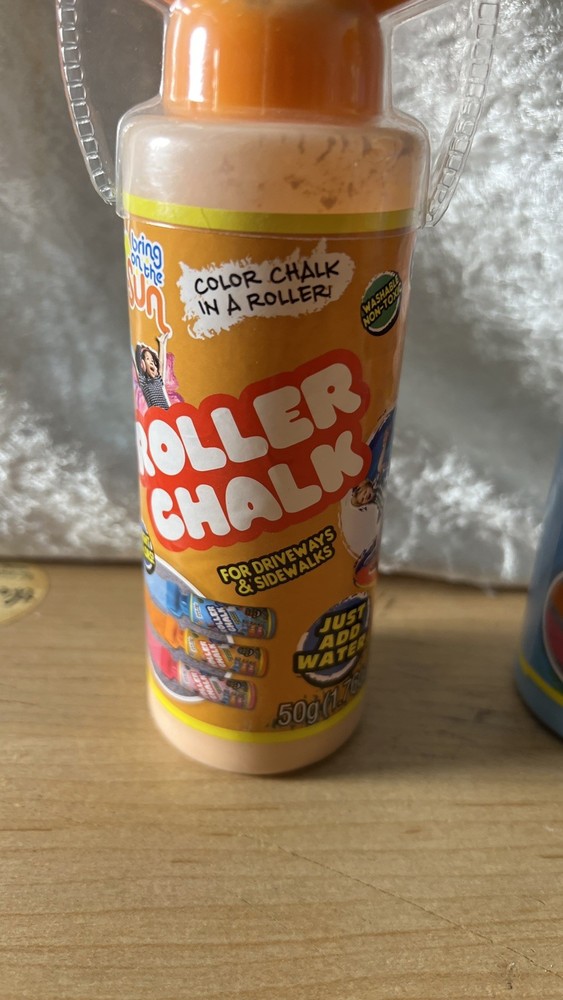 🆕2- Chalk Roller With Stencils 2 Pack Creative Fun Orange And Blue